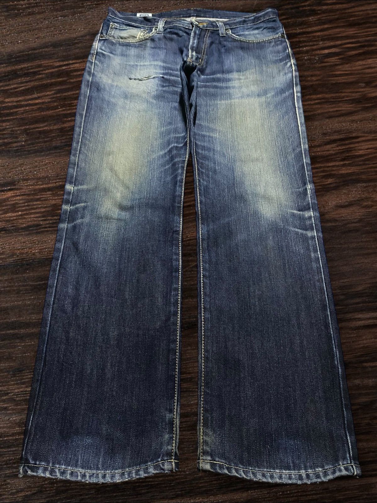 Edwin Vintage Japanese Brand Edwin 402 Fade DistressedLoose Jeans Size US 35 - 1 Thumbnail