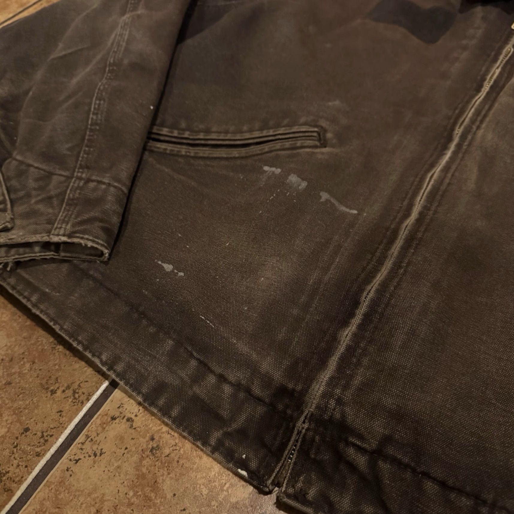 Carhartt Carhartt J97 Jacket Mens 2XL Brown Canvas Workwear Lined - Polyester Blanket Lining, Dark Brown, Classic Fit, Zip, Vintage? No Size US XXL / EU 58 / 5 - 7 Thumbnail