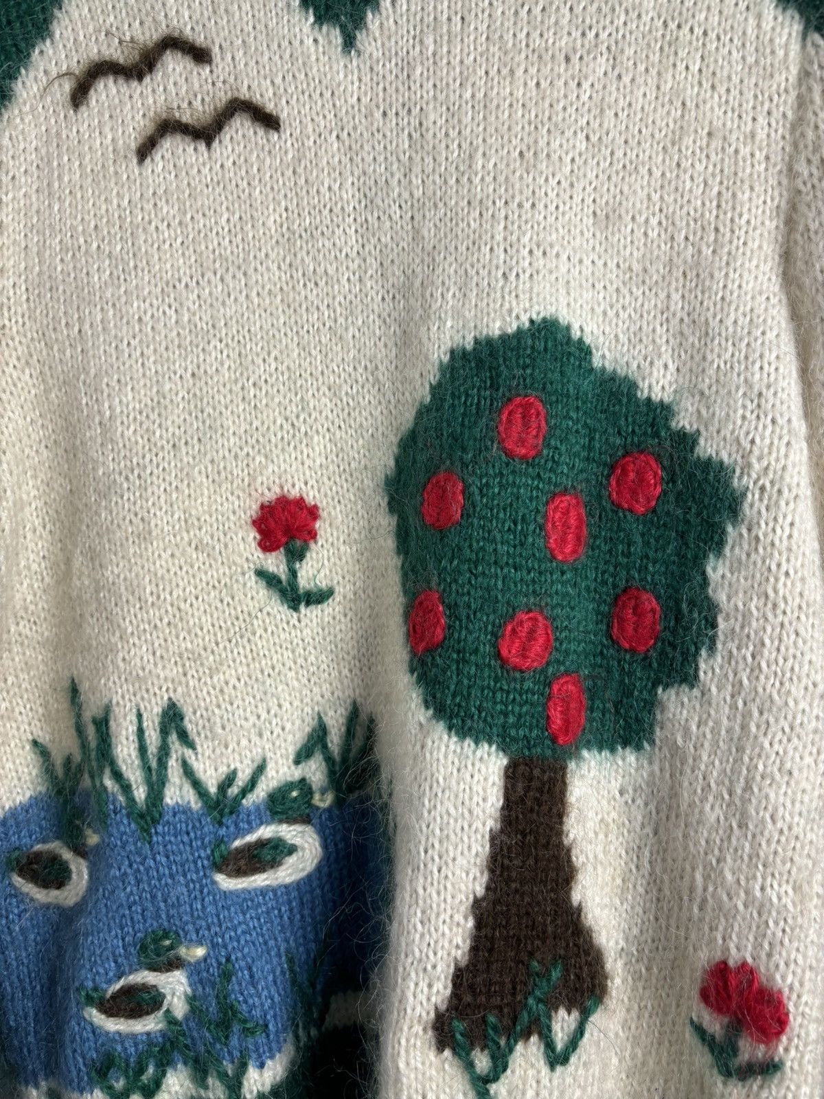 Handmade Vintage Mohair Pond Life Knitted Cardigan Size ONE SIZE - 10 Thumbnail