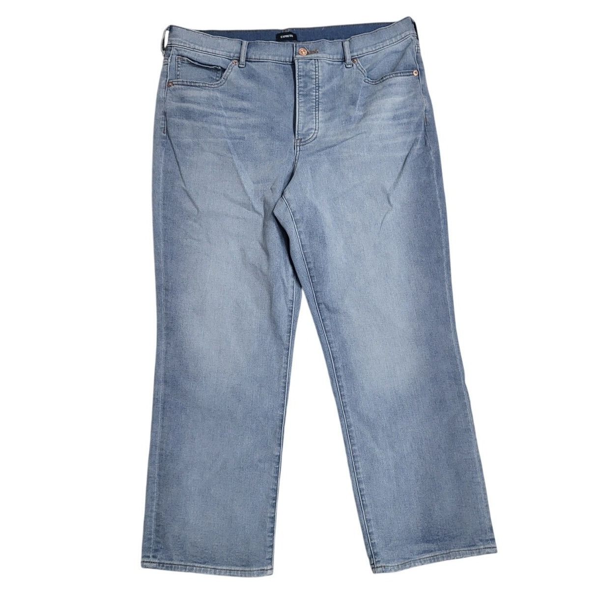 Express Express Light Wash Straight Ankle High Rise Jeans - Sz 16L Size 38" / US 16 / IT 52 - 1 Thumbnail