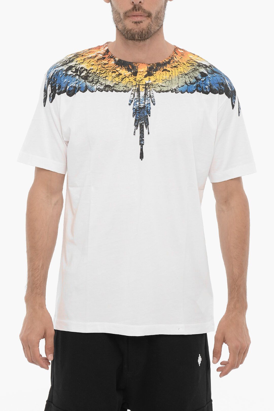 Marcelo Burlon og1mm0824 Crewneck T-Shirt in White Size US S / EU 44-46 / 1 - 1 Thumbnail