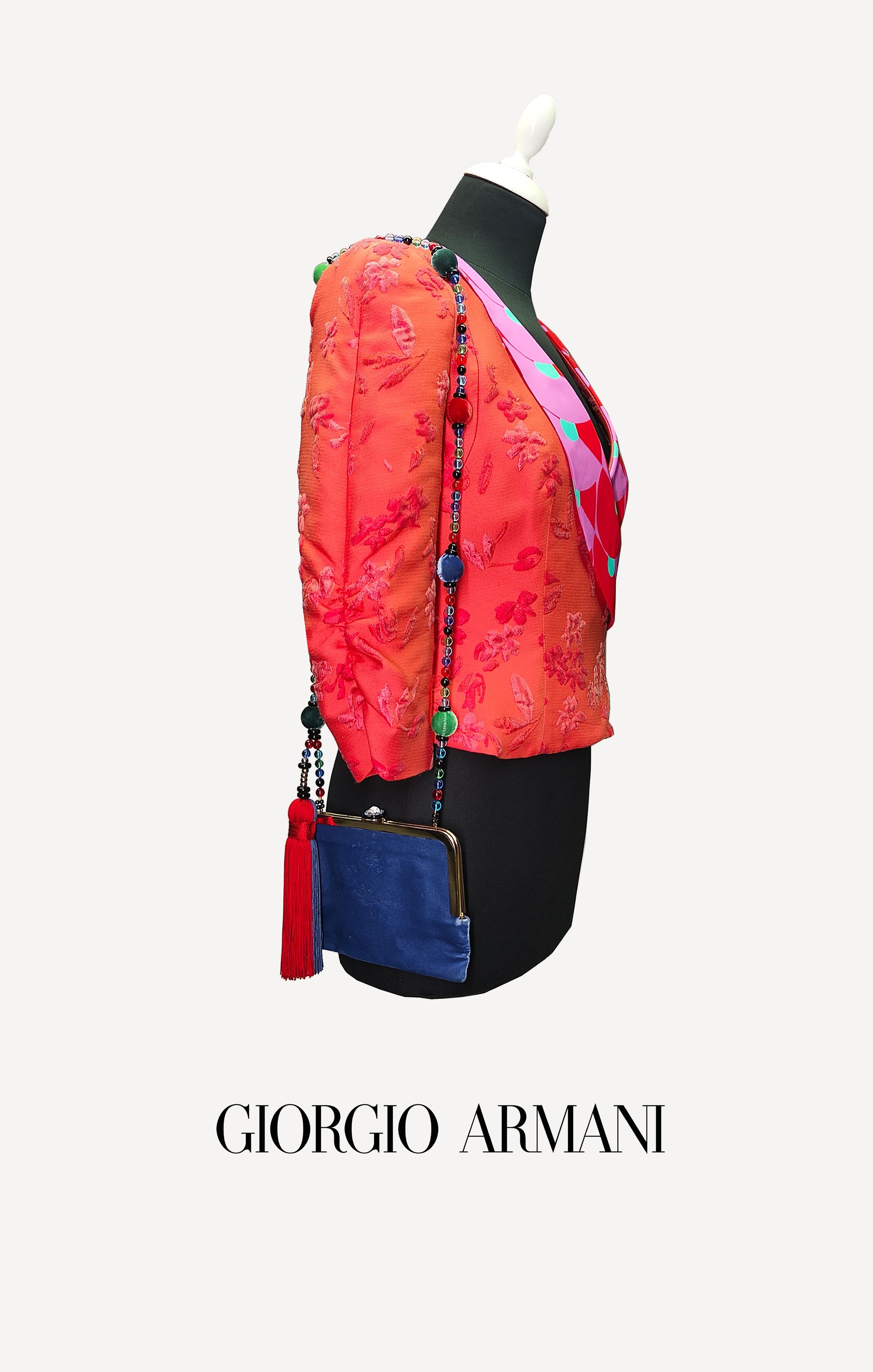 GIORGIO ARMANI ITALY RUNWAY VELVET CLUTCH EVENING