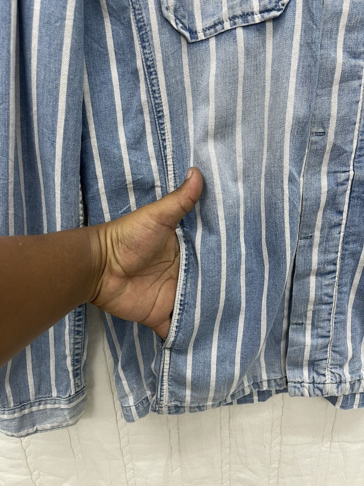 Nudie Jeans STEALS💥NUDIE JEANS HICKORY DENIM JACKET Size US M / EU 48-50 / 2 - 7 Thumbnail