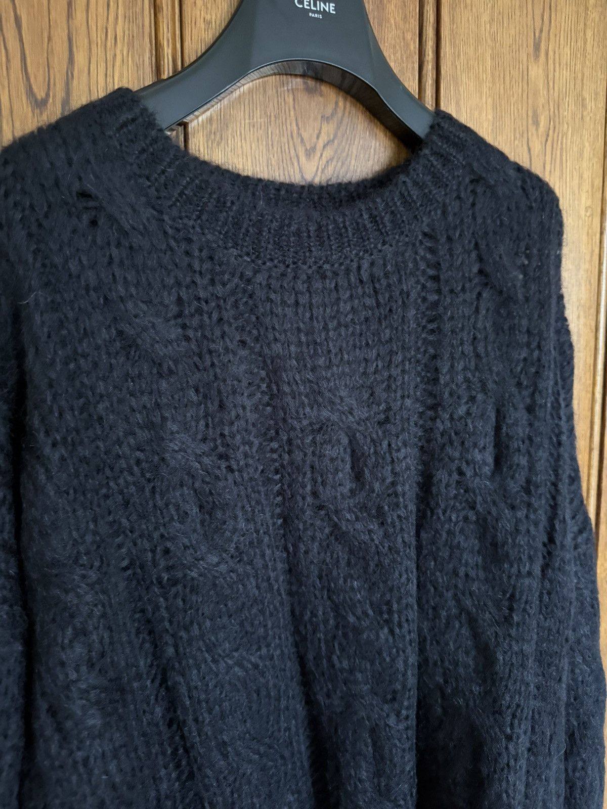 Celine $1.4k Celine black boxy Aran sweater mohair Fishermans Cable Size US XL / EU 56 / 4 - 13 Thumbnail