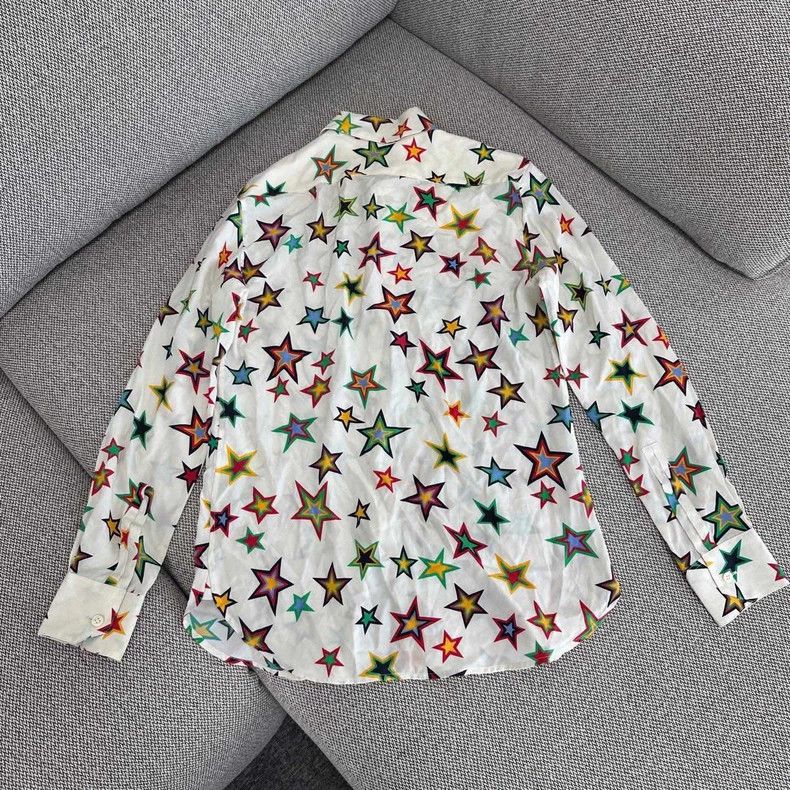 Saint Laurent Paris Saint Laurent Paris Star printed mulberry silk long-sleeve Size XS / US 0-2 / IT 36-38 - 2 Thumbnail