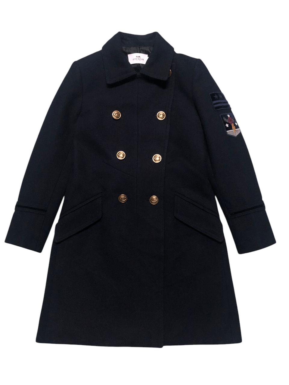 Coach Coach Wool Coat Navy Blue Double Breasted Size S / US 4 / IT 40 - 1 Thumbnail