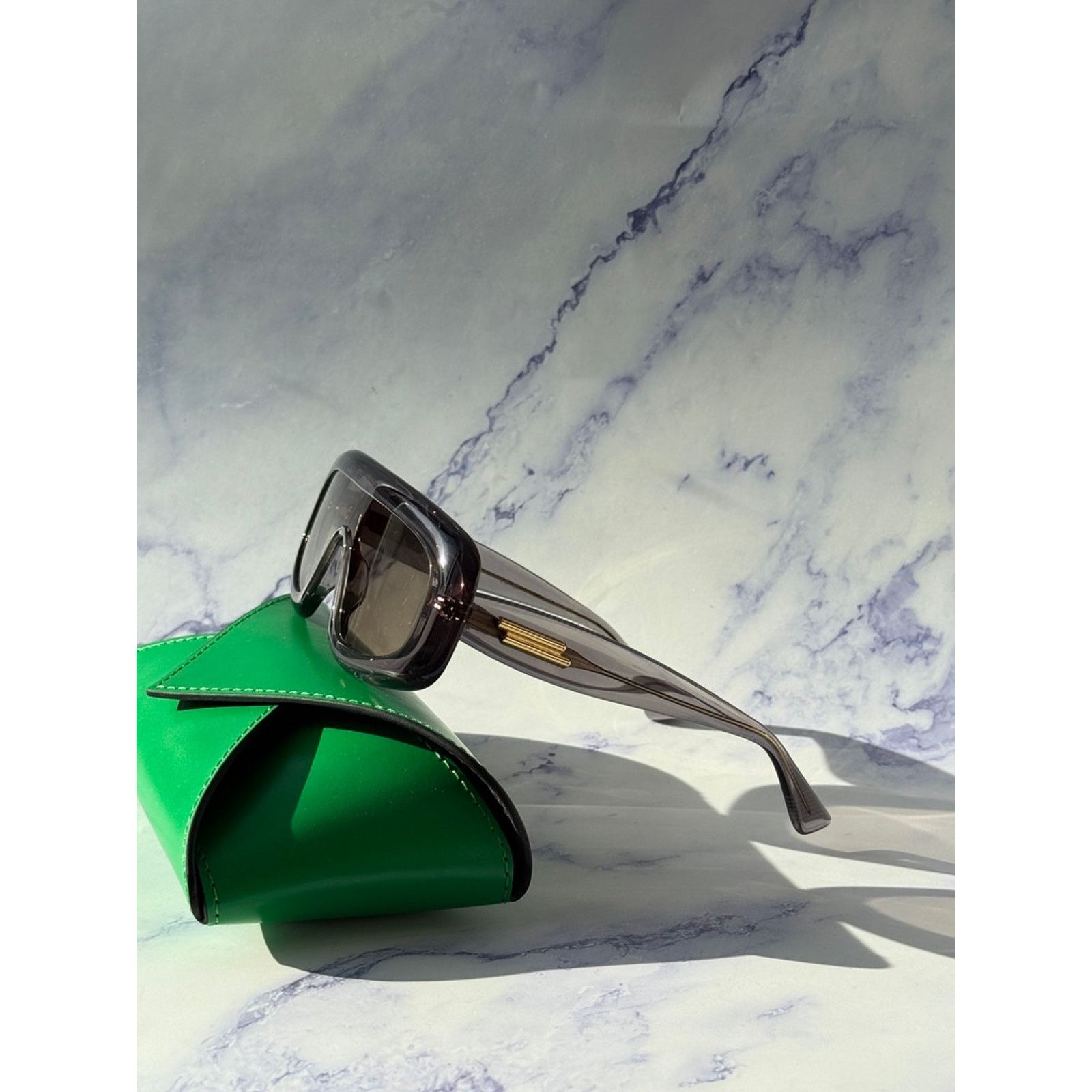 Bottega Veneta NEW Bottega Veneta BV1281S Grey Mask Sunglasses $595 Size ONE SIZE - 6 Thumbnail