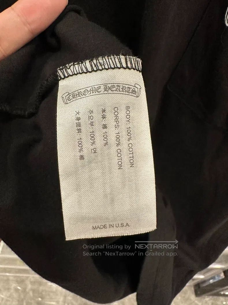CHROME HEARTS Size L Sanskrit scroll short sleeve