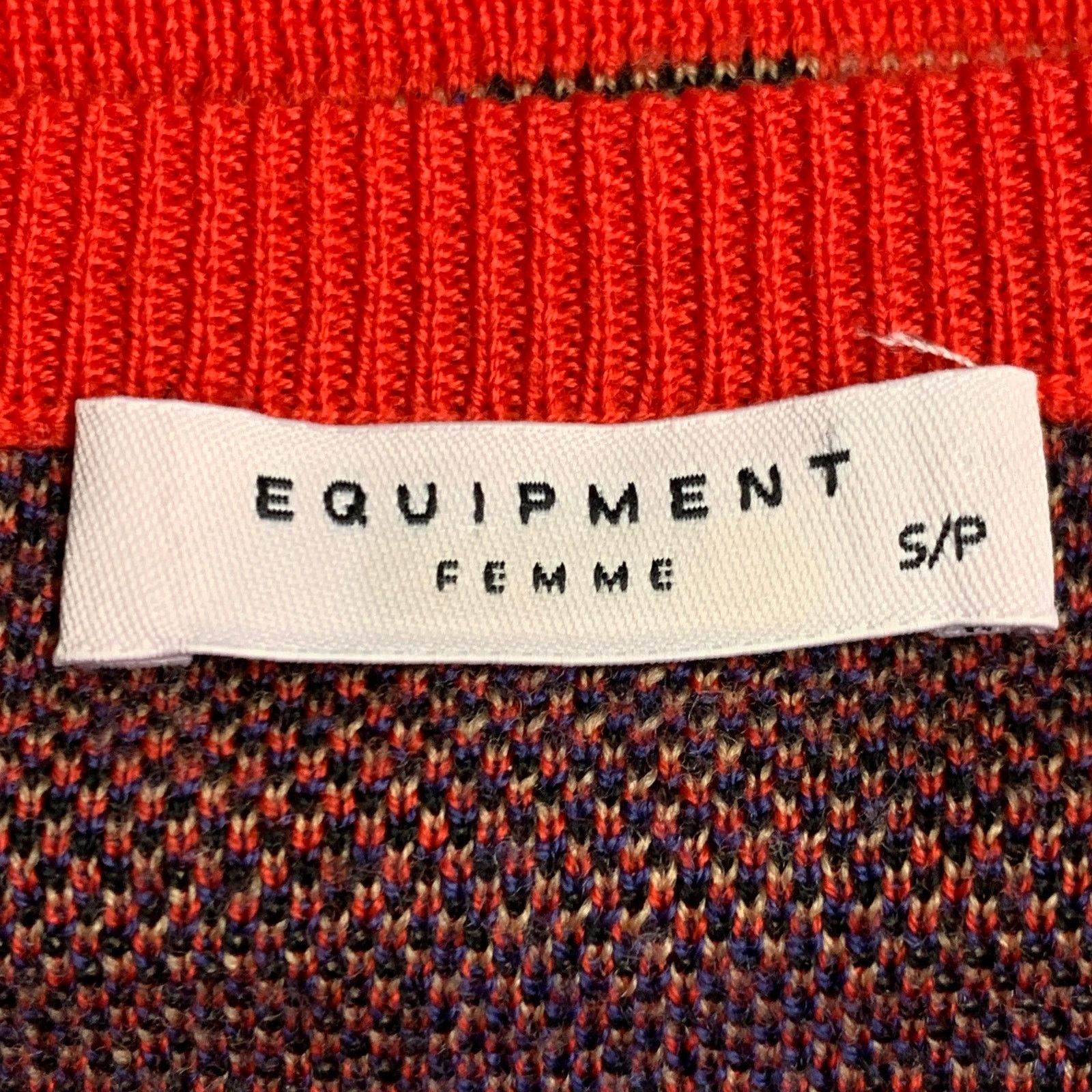 Equipment EQUIPMENT Red Black Blue Wool Blend Plaid Crew Neck Pullover Size S / US 4 / IT 40 - 8 Thumbnail