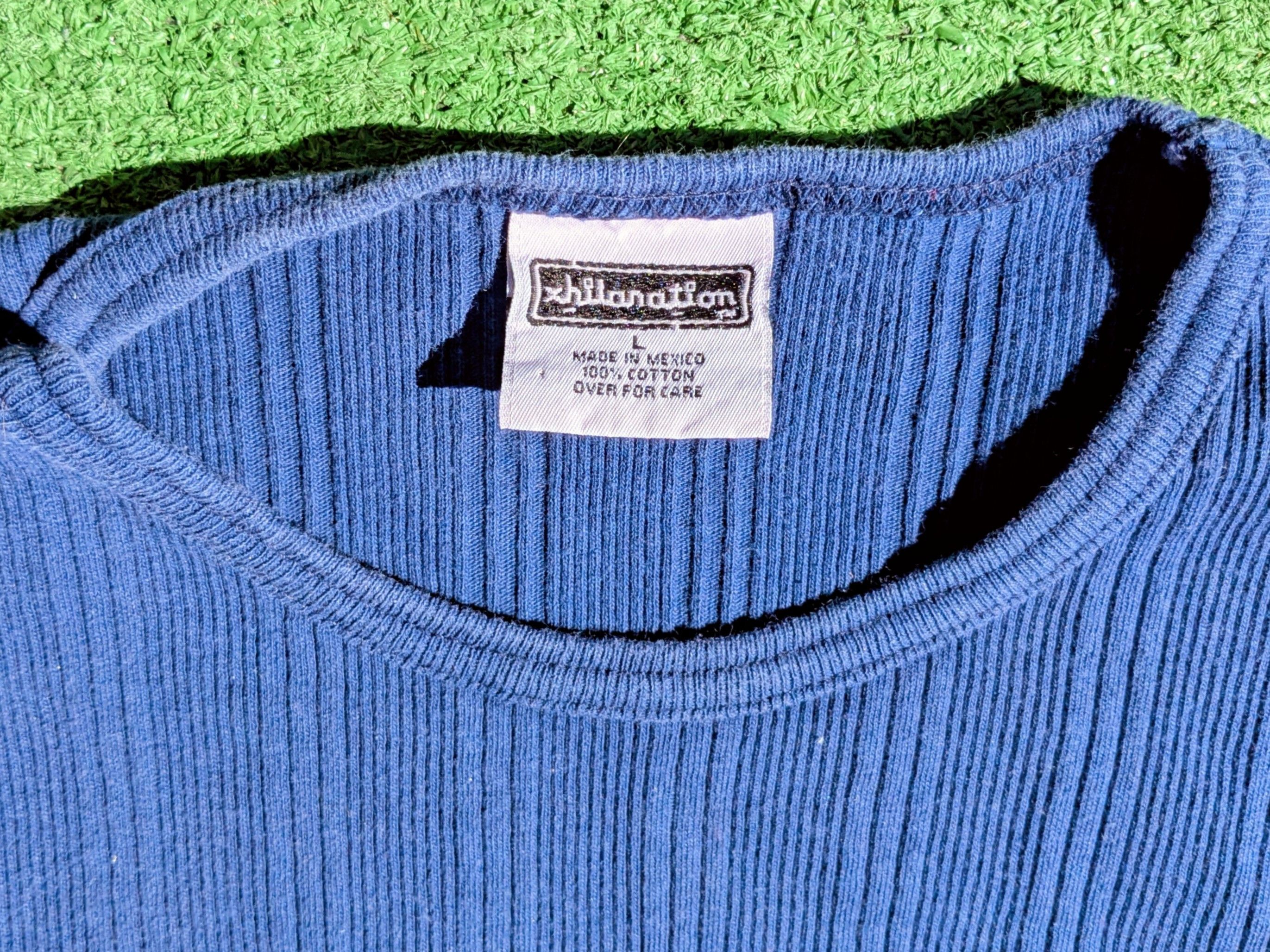 Other Vintage Xhilaration Ribbed Textured S/S Cotton Petite Shirt Size L / US 10 / IT 46 - 6 Thumbnail