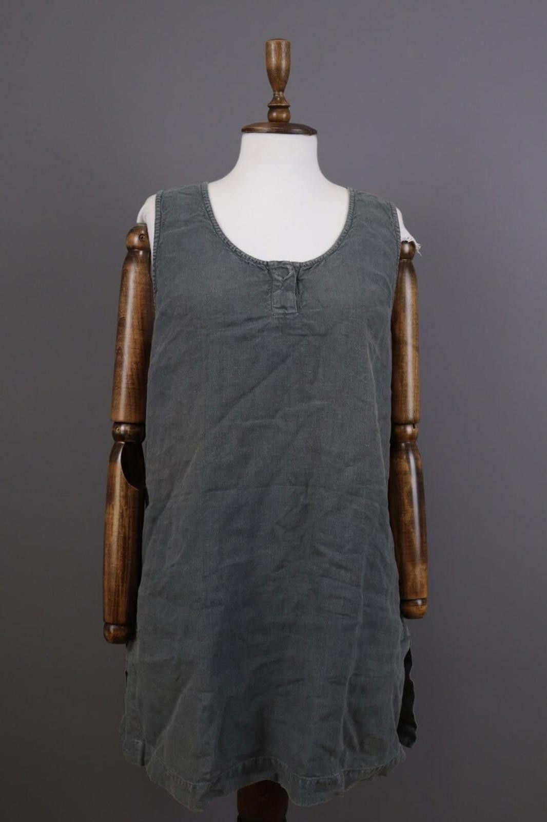 Oscar De La Renta Oska Gray Linen Relaxed Lagenlook Tunic Dress Size 4 Size S / US 4 / IT 40 - 1 Thumbnail