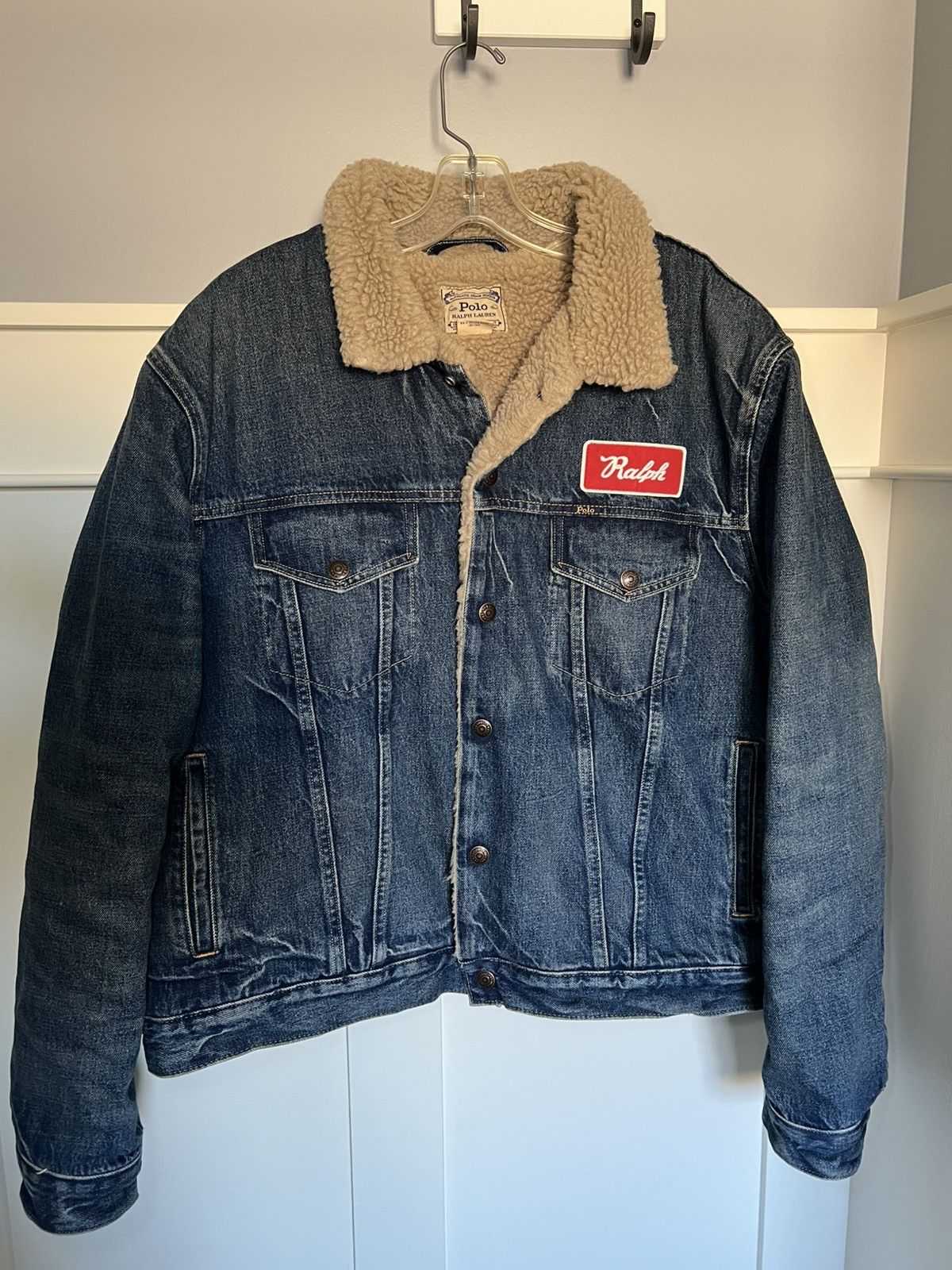 Polo Ralph Lauren Vintage Polo Ralph Lauren sherpa lined patch denim jacket Size US XL / EU 56 / 4 - 1 Thumbnail