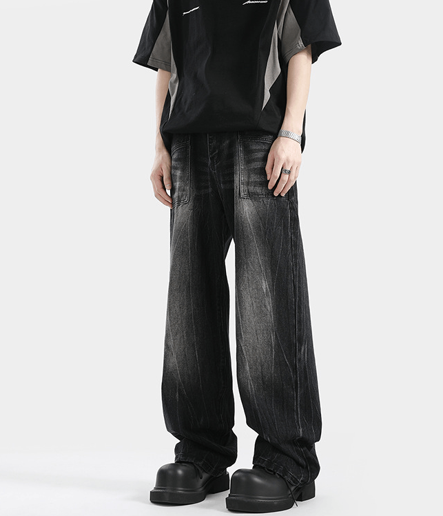 Japanese Brand × Vintage American street men's cleanfit washed straight flared jeans Size US 32 / EU 48 - 3 Thumbnail
