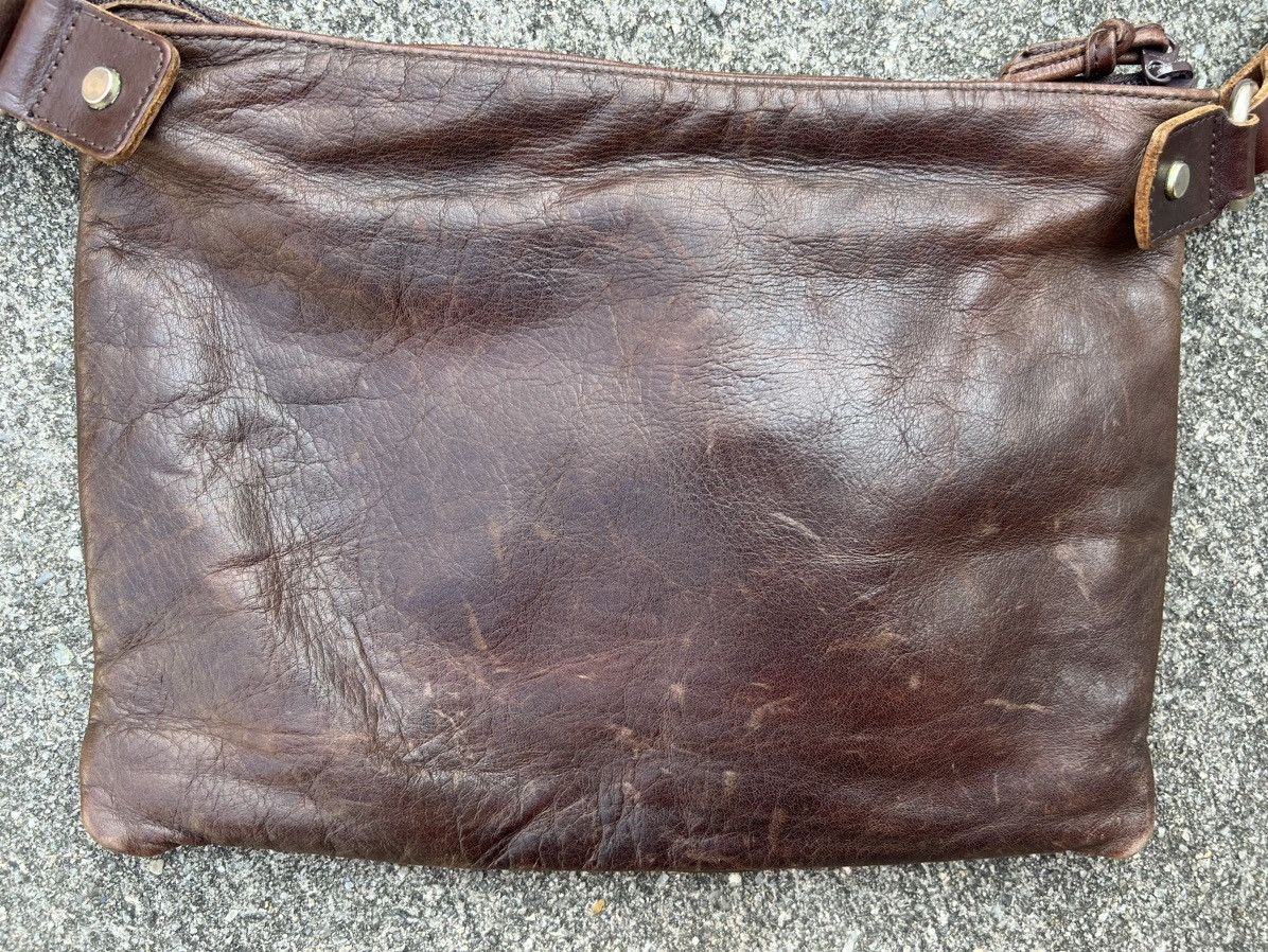 Leather Vintage Indeed Japan Pewter Patina Leather Sling Bag Size ONE SIZE - 11 Thumbnail