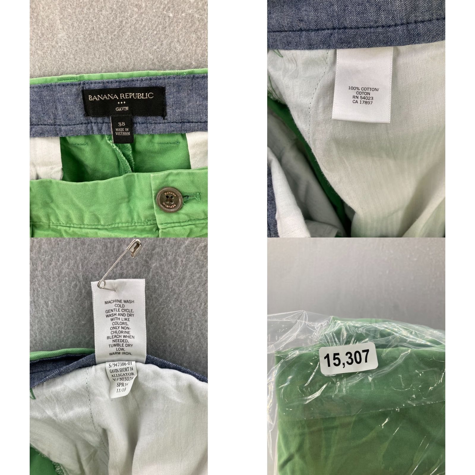 Banana Republic Banana Republic Gavin Shorts Mens 38 Green Flat Front Pockets 100% Cotton Size US 38 / EU 54 - 8 Thumbnail