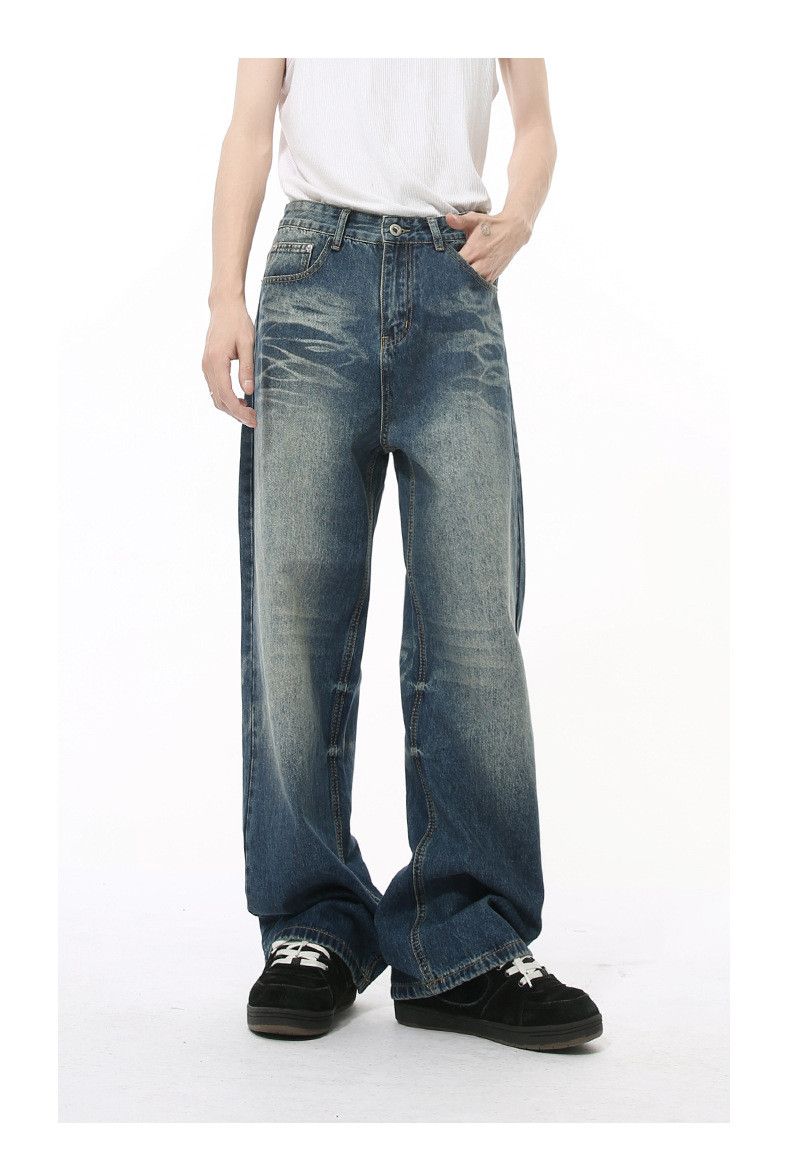 Japanese Brand × Jean Vintage Washed Lightning Pattern Wide Leg Loose Jeans Size US 32 / EU 48 - 3 Thumbnail