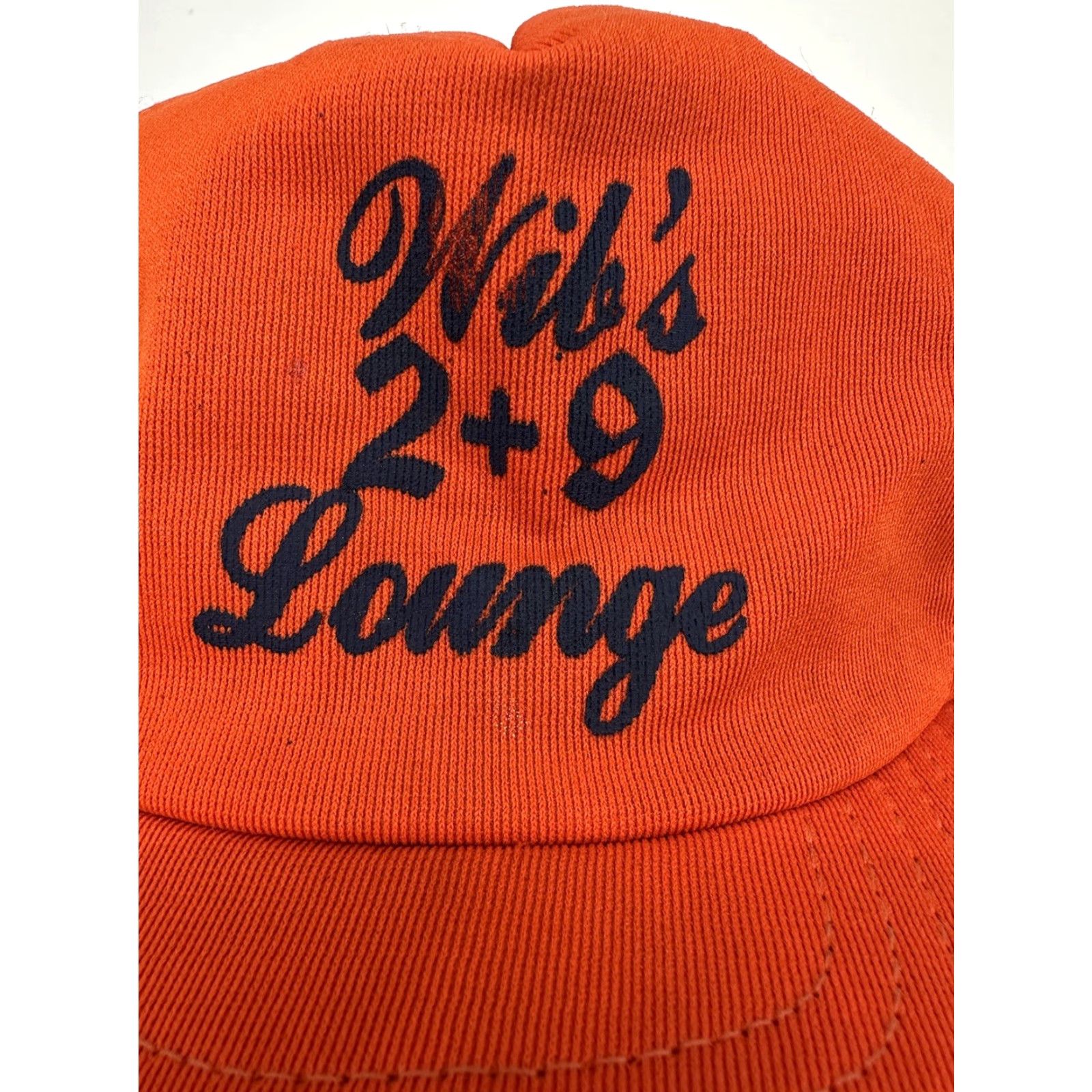 Vintage Adult Unisex Wibs 2+9 Lounge Orange Baseball Adjustable Hat Cap Size ONE SIZE - 2 Thumbnail