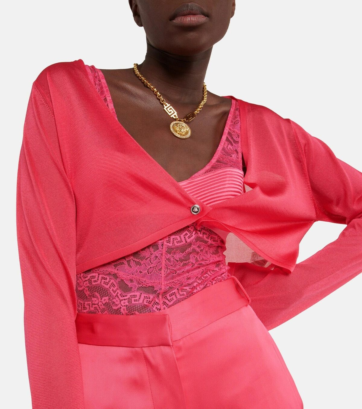 Versace o1y0226 Cardigan in Coral Size XS / US 0-2 / IT 36-38 - 2 Thumbnail