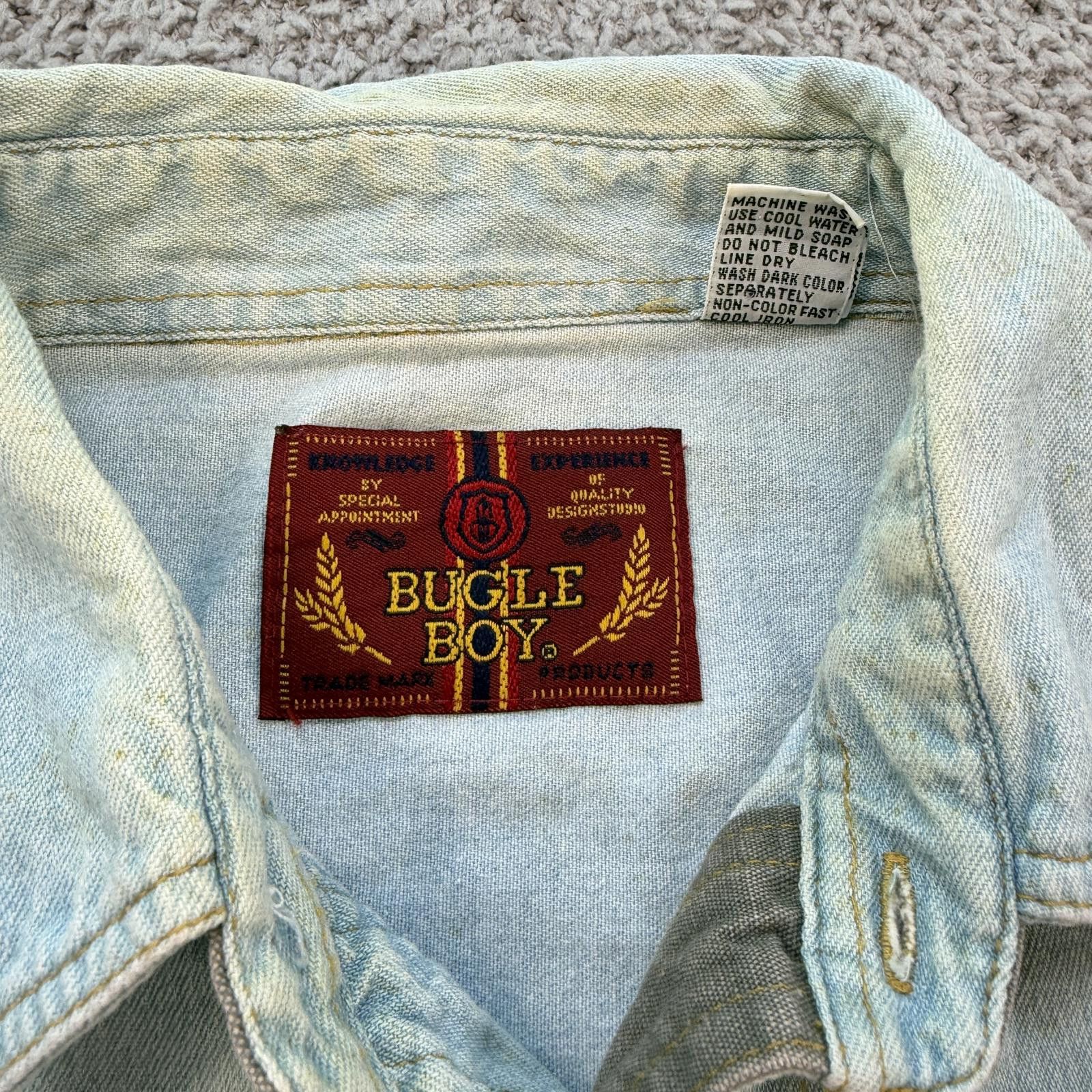 Bugle Boy Vintage 90s Bugle Boy Denim Western Shirt Embroidered Size US XL / EU 56 / 4 - 8 Thumbnail