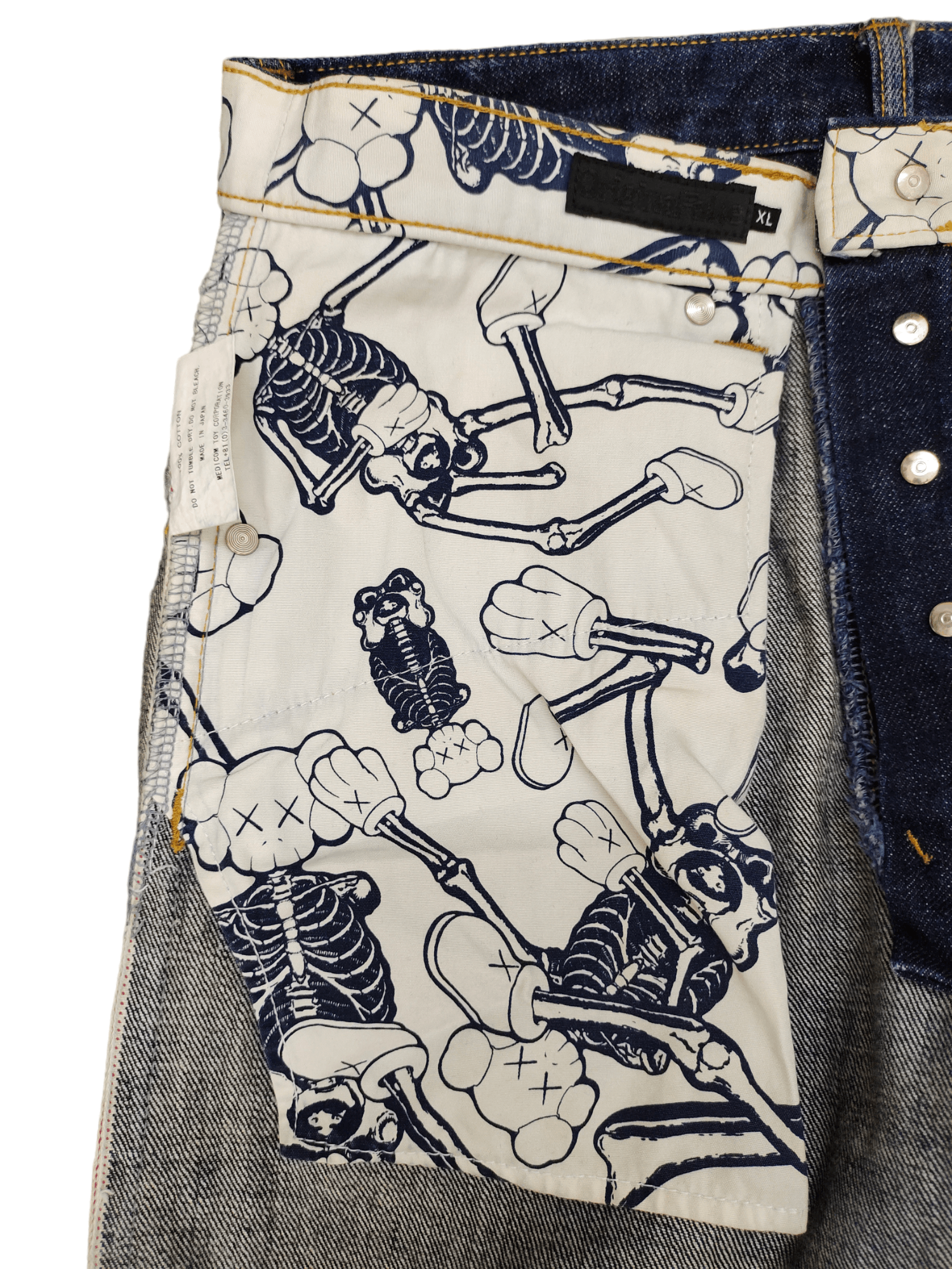 Kaws × Medicom Toy × Original Fake Original Fake X Kaws Selvedge Distressed Hem Denim Jeans Size US 33 - 19 Thumbnail