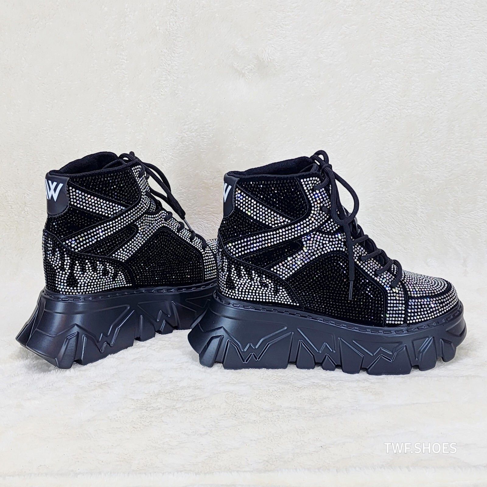 Other Anthony Wang Berry Silver & Black Rhinestone Platform Hidden Size US 9 / IT 39 - 1 Thumbnail