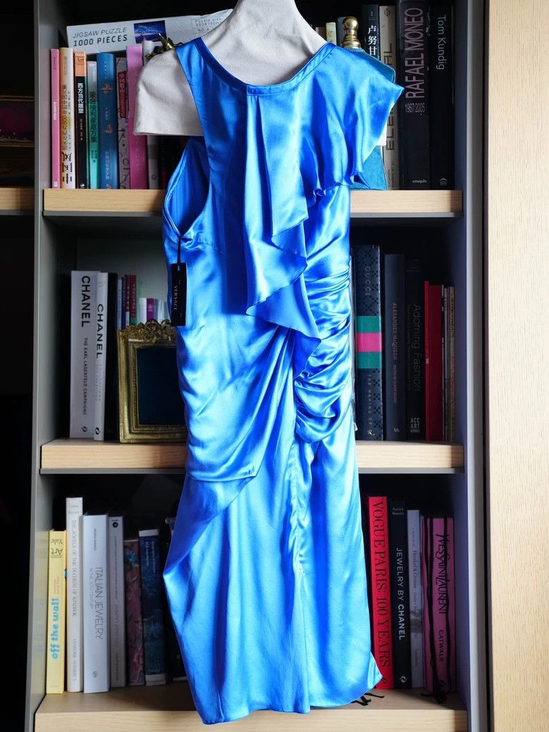 Versace Versace Silk slim pleated asymmetrical dress Size S / US 4 / IT 40 - 9 Thumbnail