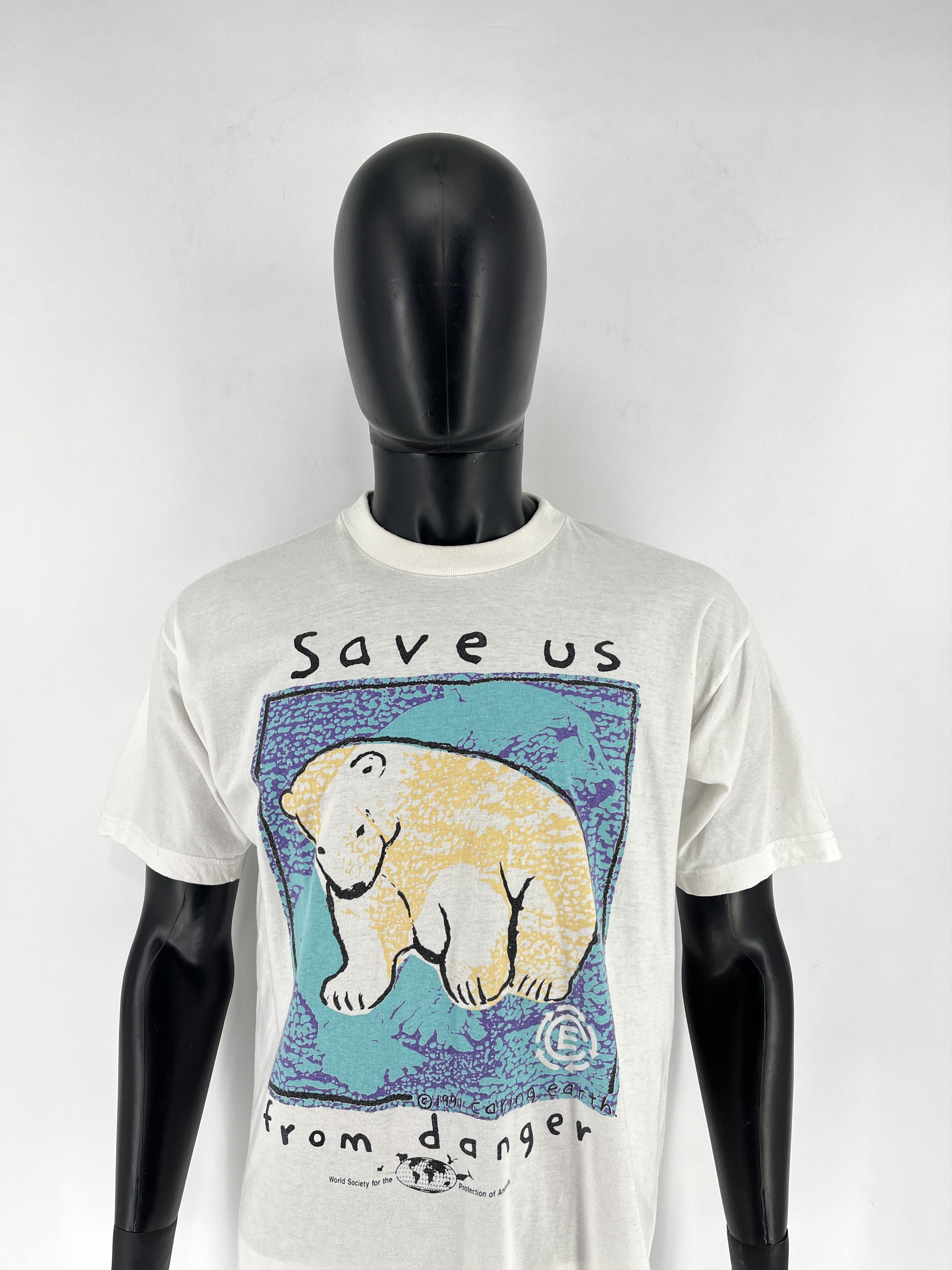Vintage 90s Vintage Peta Shirt Size XL Vtg White Protection of Anima Size US XL / EU 56 / 4 - 1 Thumbnail