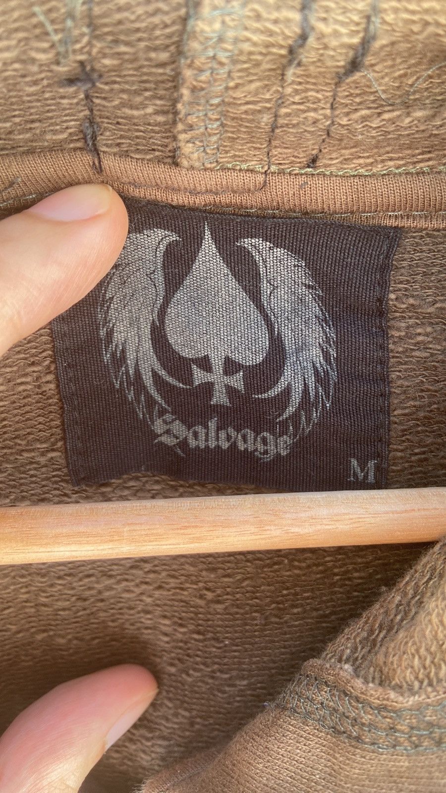 Salvage Y2K Salvage Brown and Black Distressed Patchwork Hoodie Size US M / EU 48-50 / 2 - 3 Thumbnail