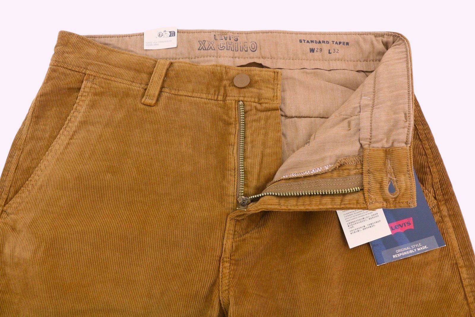 Levi's XX CHINO W29/L32 Brown Corduroy Taper Pants 87049 Size US 29 - 5 Thumbnail