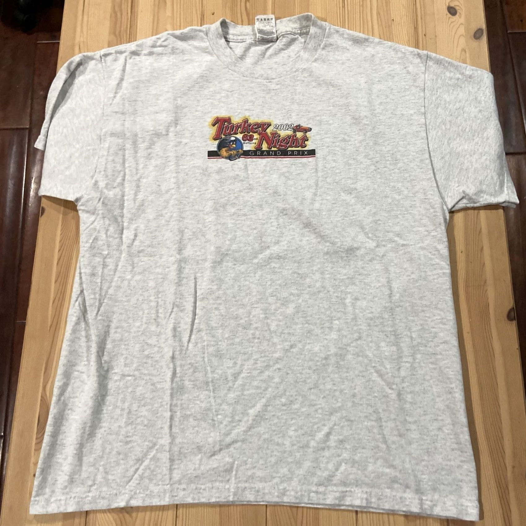 Fruit Of The Loom TURKEY NIGHT GRAND PRIX RACING 2002 T-SHIRT IRWINDALE 62nd Running XL Men Gray Graphic Tee Racing Fruit of the Loom XL Size US XL / EU 56 / 4 - 3 Thumbnail