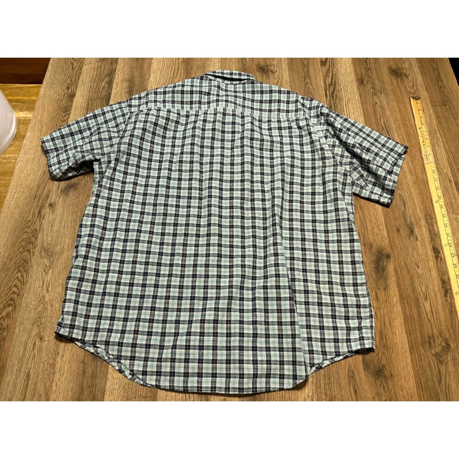 Arrow Arrow Shirt Men's XL Plaid Blue Green White Check Short Sleeve Button Up Size US XL / EU 56 / 4 - 2 Thumbnail