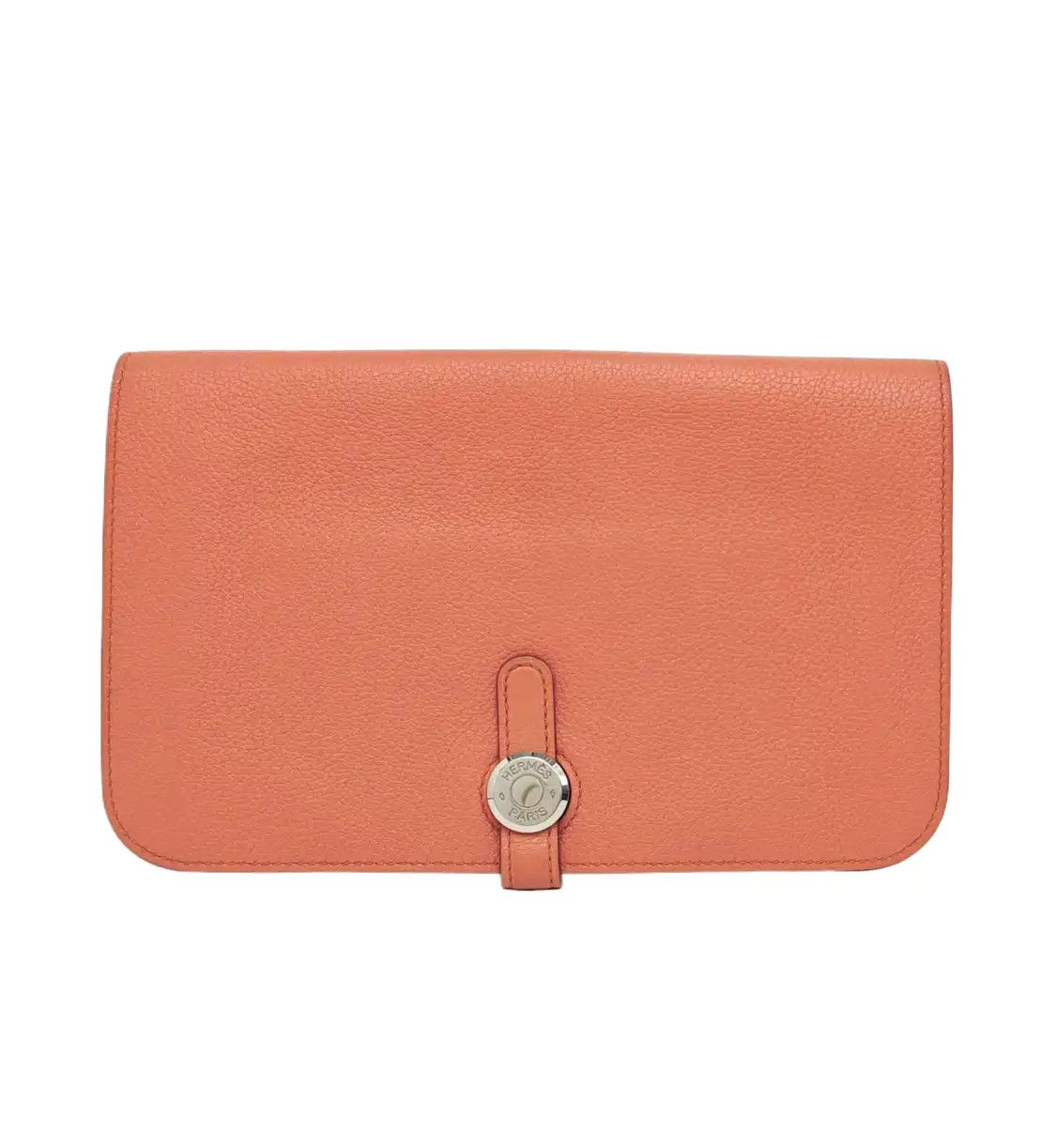 Hermes Hermes Dogon Large Rose Lobster Evercolor cowhide leather wallet silver hardware Size ONE SIZE - 1 Thumbnail