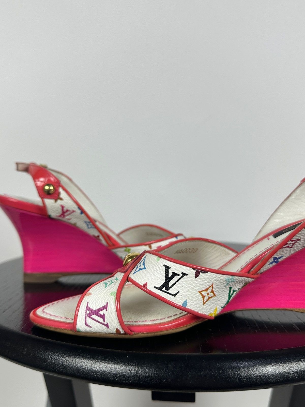 Louis Vuitton × Takashi Murakami 2009 Vintage Louis Vuitton x Takashi Murakami Wedge Sandal Size US 4.5 / IT 34.5 - 20 Thumbnail