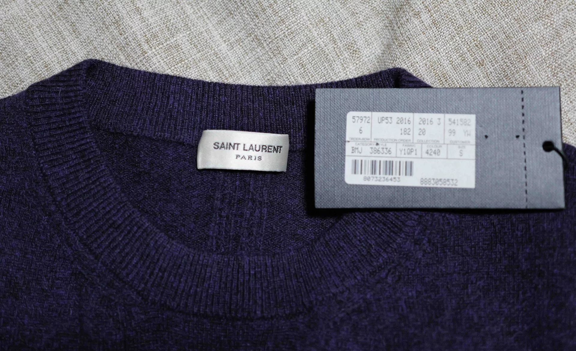 Saint Laurent Paris Saint Laurent Purple Cashmere Blend Sweater. Size US S / EU 44-46 / 1 - 3 Thumbnail