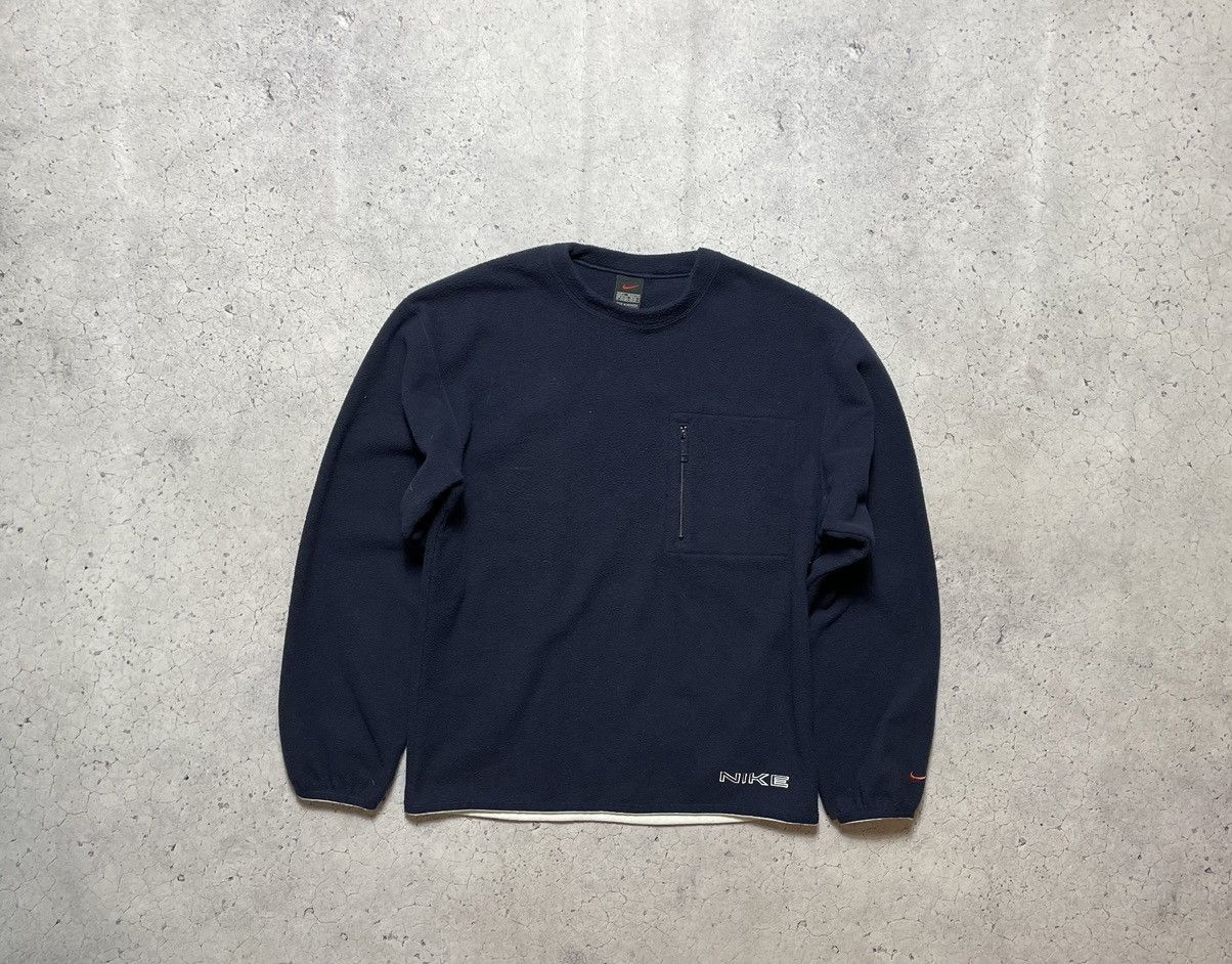 Nike Vintage 90s Fleece Teddy Sweatshirt Nike Swoosh Drill Y2K Size US S / EU 44-46 / 1 - 1 Thumbnail