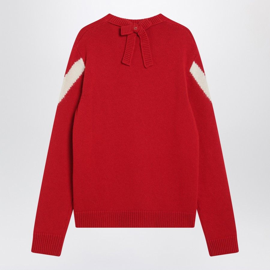 Valentino o1d2blof1025 V Logo Sweater in Red Size US M / EU 48-50 / 2 - 2 Thumbnail