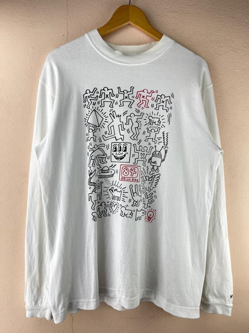 Keith Haring × Vintage Keith Haring Art Long Sleeve Tee Size US L / EU 52-54 / 3 - 1 Thumbnail