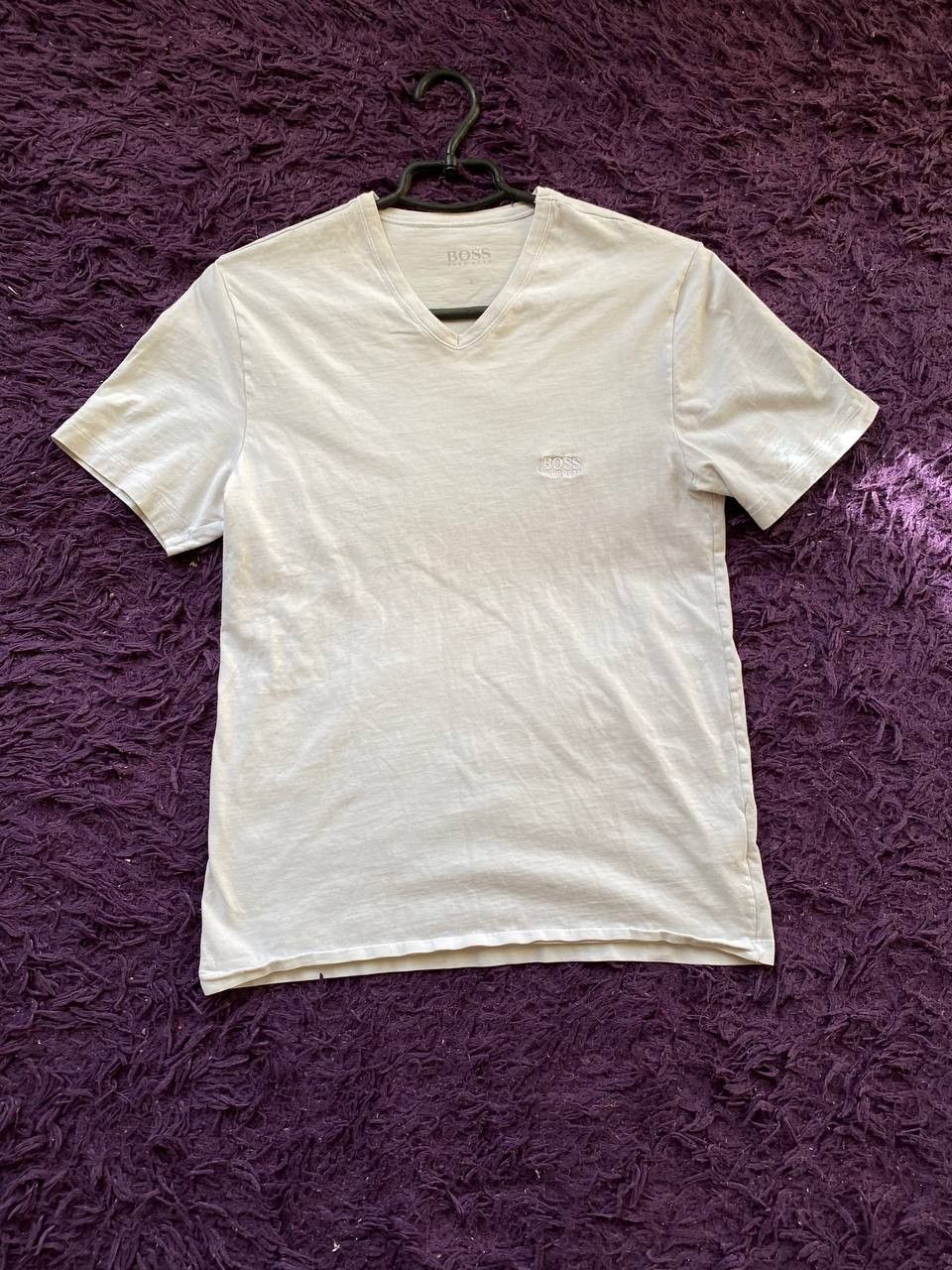 Hugo Boss × Vintage Hugo Boss tee grey big logo Size US S / EU 44-46 / 1 - 12 Thumbnail
