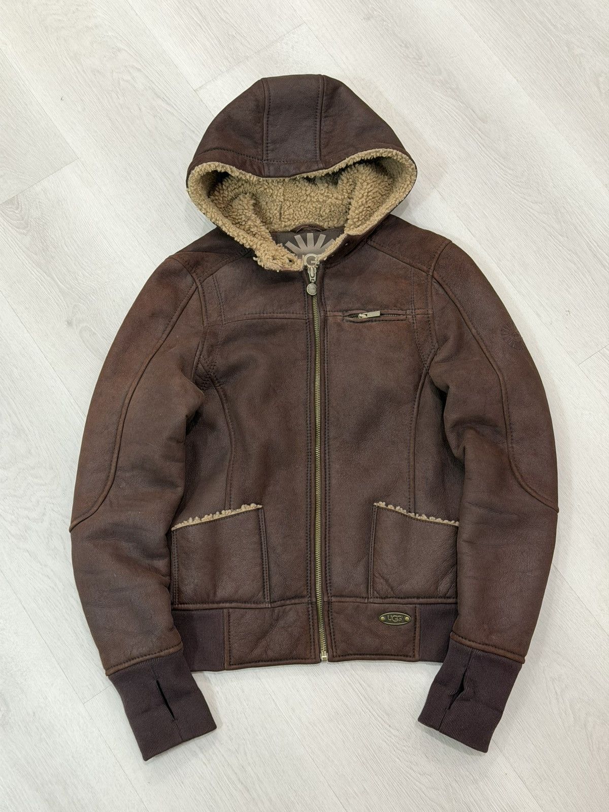 Ugg UGG Australia Genuine Soft Lambskin Shearling Bomber Jacket Size S / US 4 / IT 40 - 1 Thumbnail