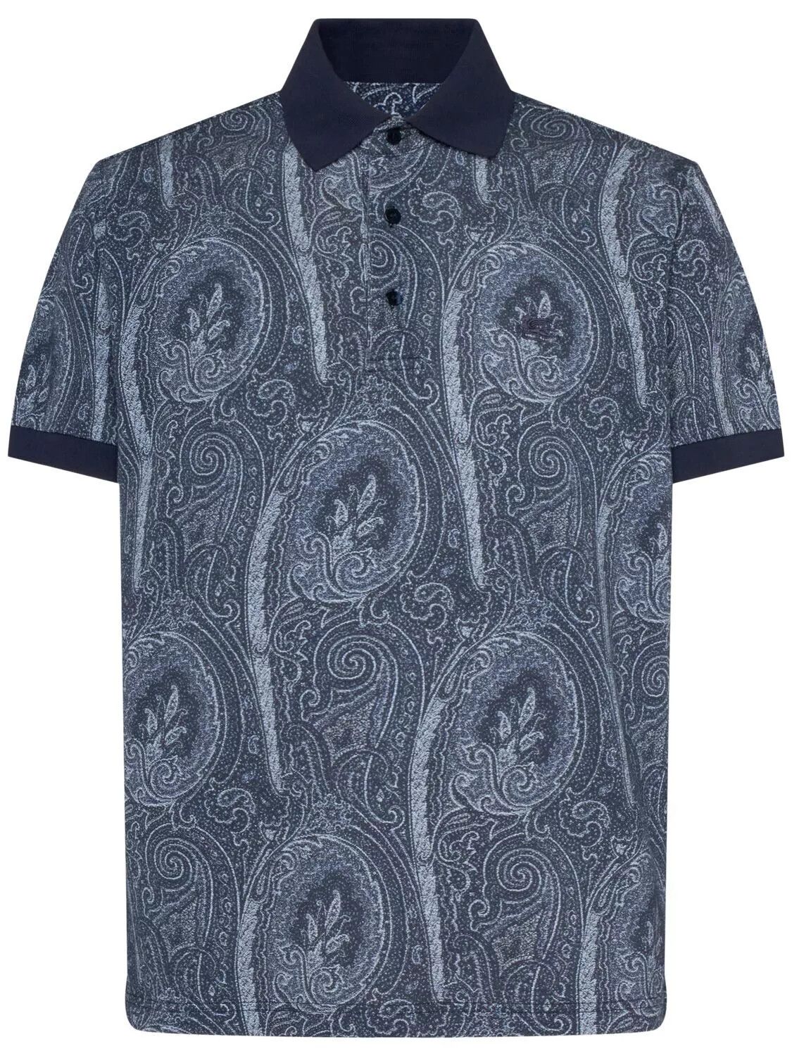ETRO $500 Paisley Blue Cotton Men's Polo New Auth