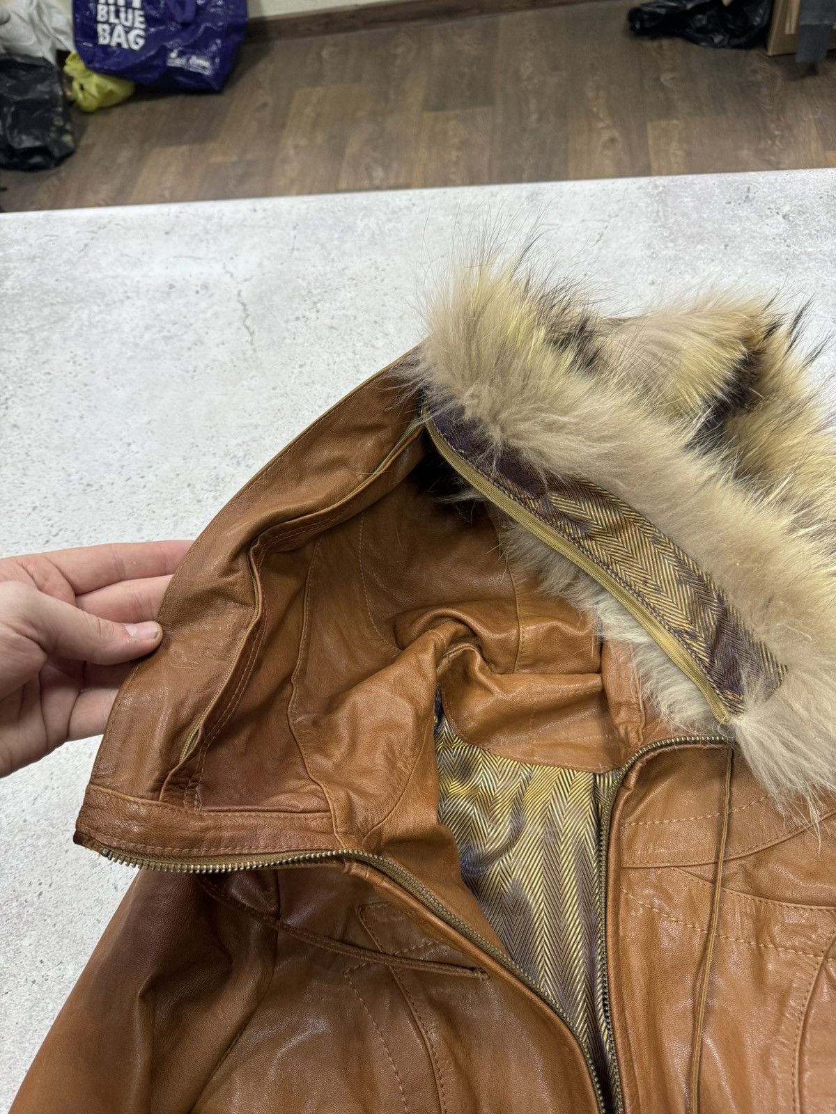 If Six Was Nine × Japanese Brand × Le Grande Bleu (L.G.B.) Vintage Real Leather/Fur Japanese LGB Style Long Jacket Size US M / EU 48-50 / 2 - 5 Thumbnail
