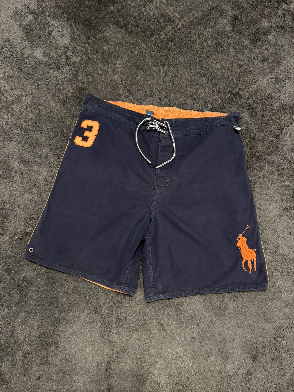 Polo Ralph Lauren Vintage Polo Ralph Lauren Big Logo Swim Shorts Size US 34 / EU 50 - 1 Thumbnail