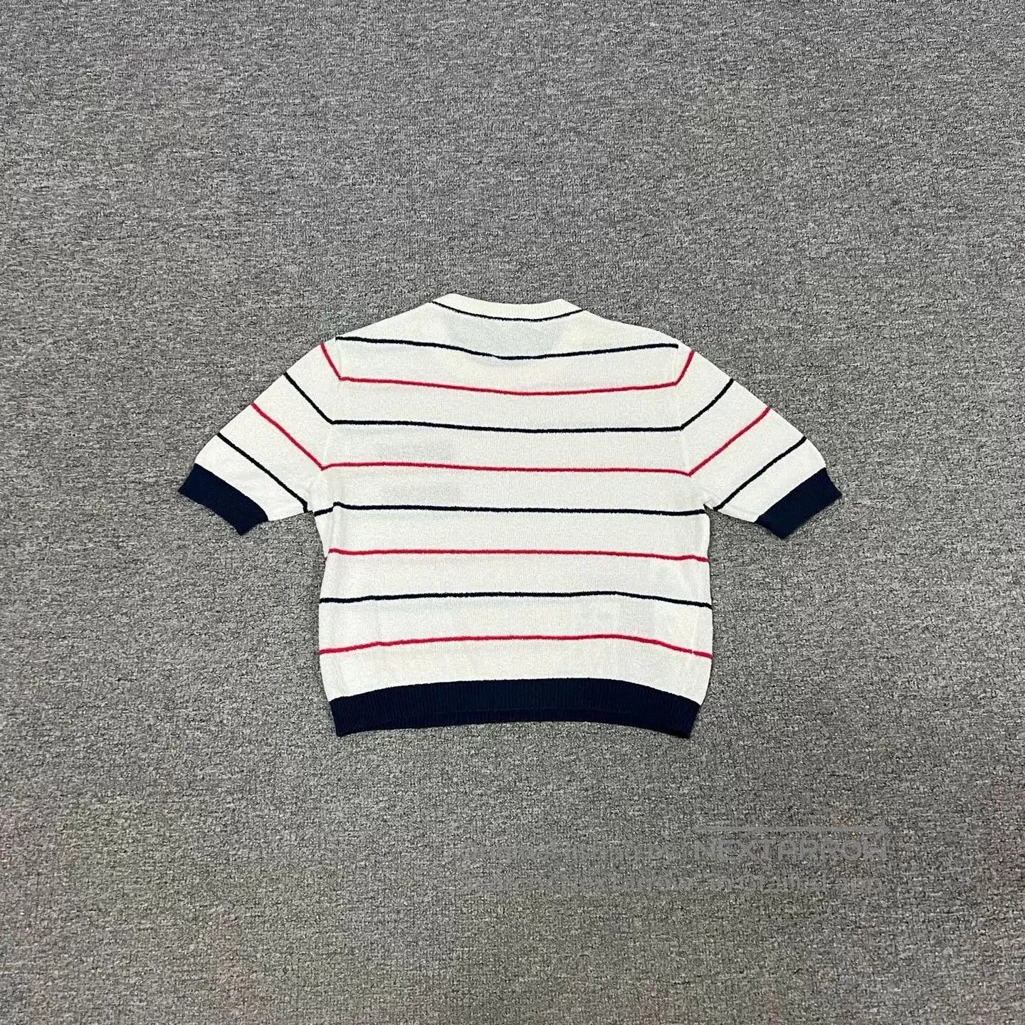 Miu Miu Miu Miu Logo Striped Knit Short Sleeve. Size S / US 4 / IT 40 - 2 Thumbnail