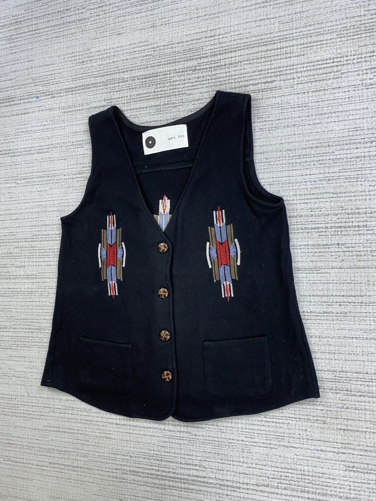 Japanese Brand × Vintage Vintage S.E.I Native Navajo Style Vest Jacket Size US S / EU 44-46 / 1 - 4 Thumbnail