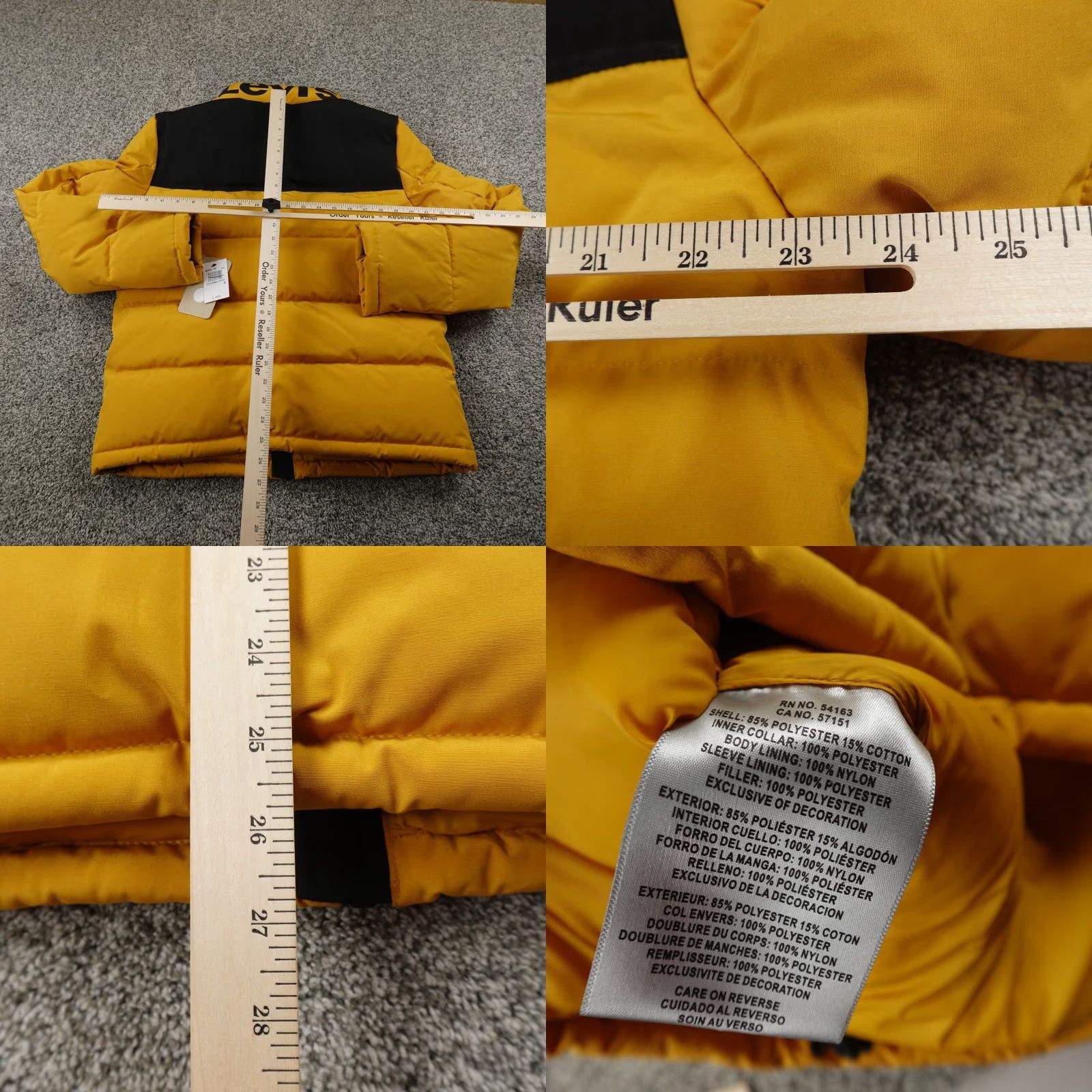 Levi's Levi's Jacket Mens M Yellow Black Quilted Puffer Coat Full Zip Insulated Work Outer Shell Polyester Lining Polyester Winter Spring Casual Size US M / EU 48-50 / 2 - 8 Thumbnail