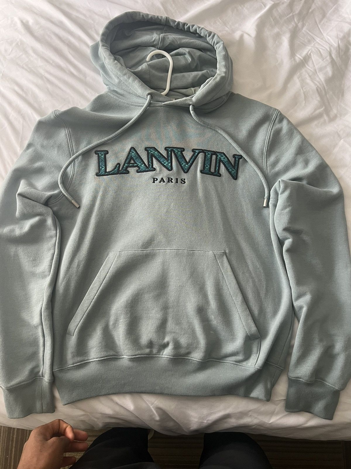 Lanvin Lanvin Logo Embroidered Drawstring Hoodie Size US M / EU 48-50 / 2 - 1 Thumbnail