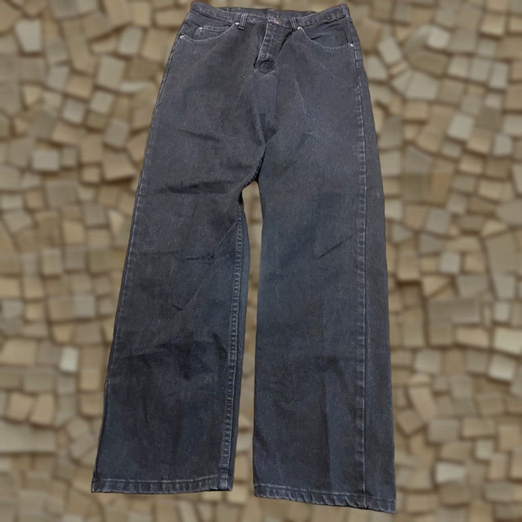 Wrangler Wrangler Jeans Men's 34x34 Black Denim Straight Leg Dark Wash Pocket 5-Pocket Design Regular Rise Inseam 34 Jeans Mens Size US 34 / EU 50 - 1 Thumbnail