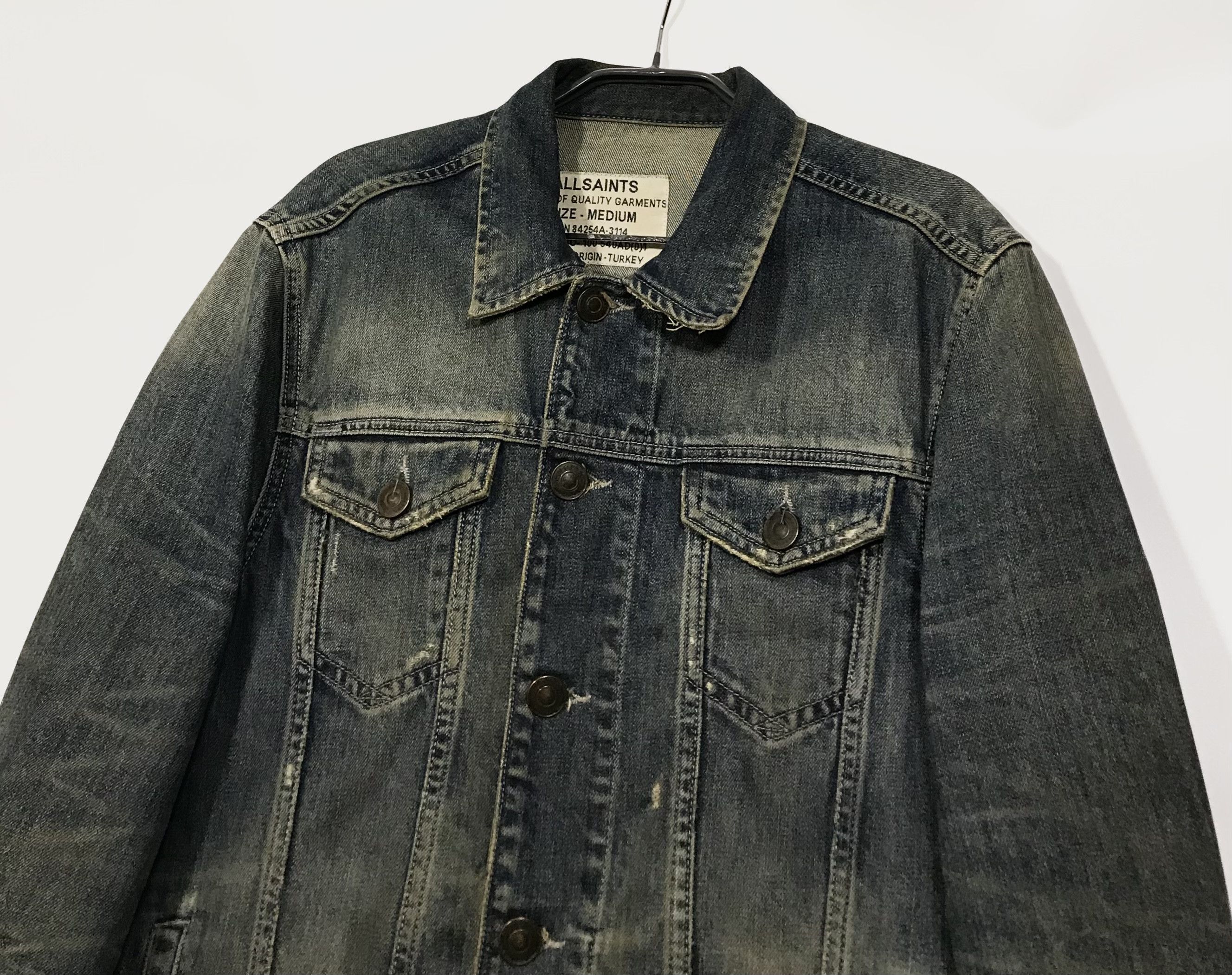 Allsaints Allsaints Soleil Denim Jacket Washed Ripped Mens Sz M Size US M / EU 48-50 / 2 - 3 Thumbnail