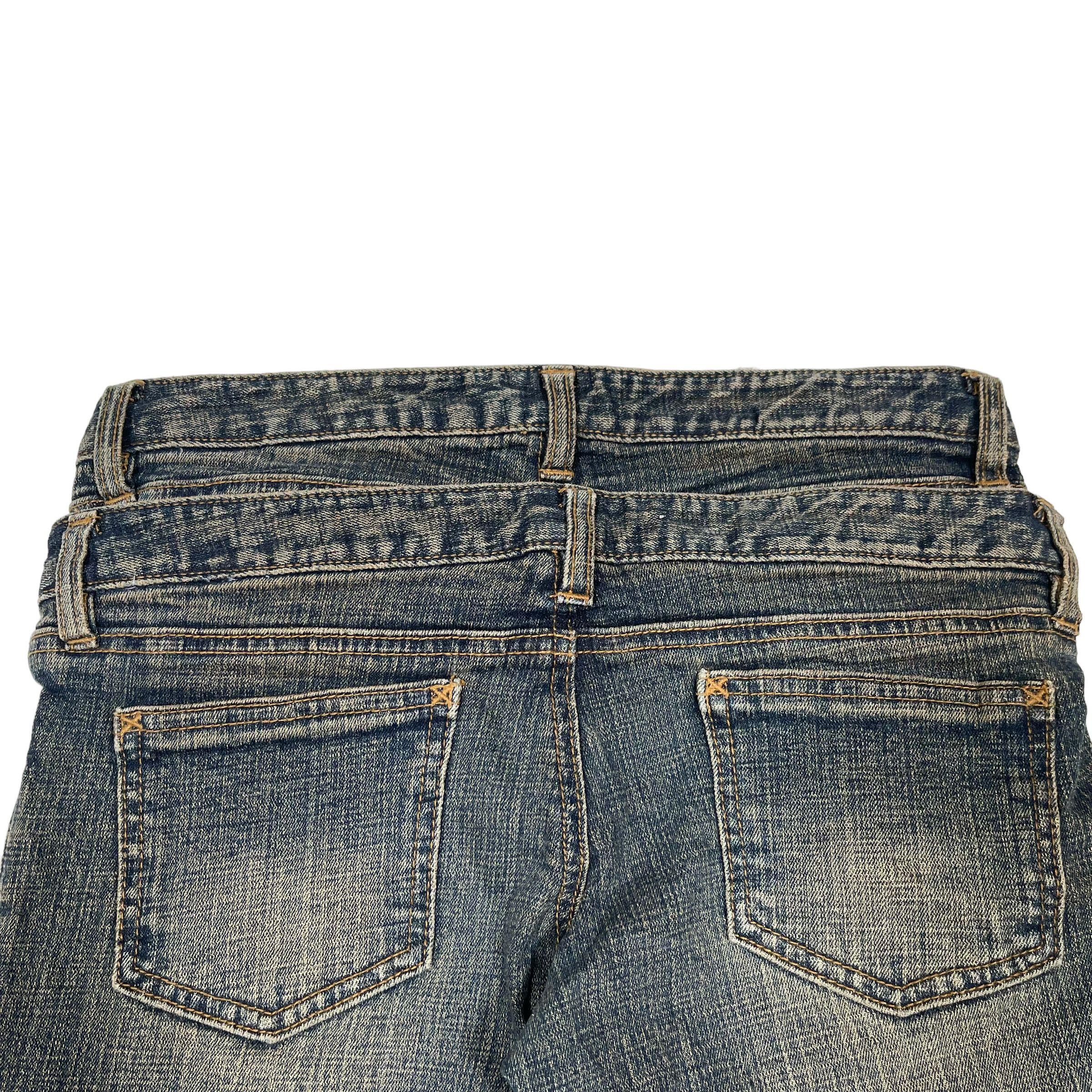 If Six Was Nine × KMRii × Tornado Mart Flare Double Waist Washed Punk Sick Denim Jeans Size US 29 - 7 Thumbnail