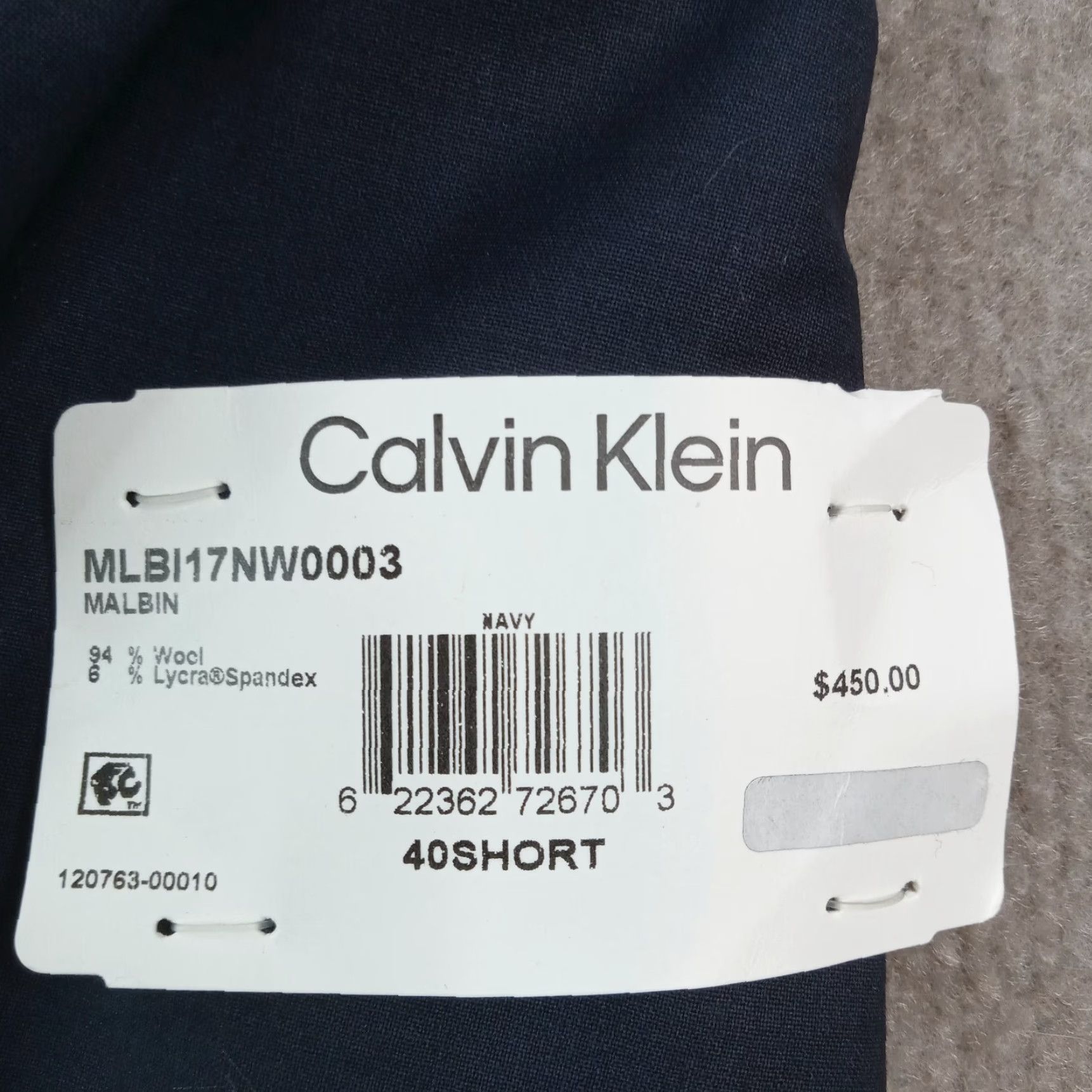 Calvin Klein Calvin Klein Slim Fit Blazer Mens 40 Short Blue Single Breasted Two Button Stretch Wool Size US 40 / EU 56 - 6 Thumbnail